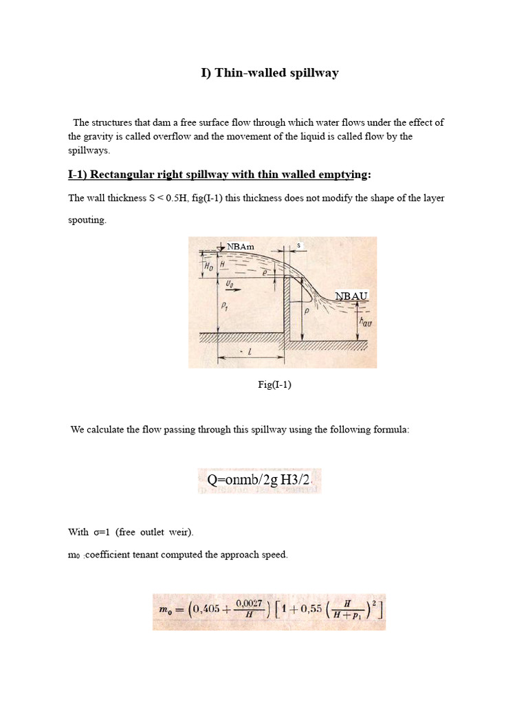 Thin wall overflow course | PDF | Spillway | Continuum Mechanics