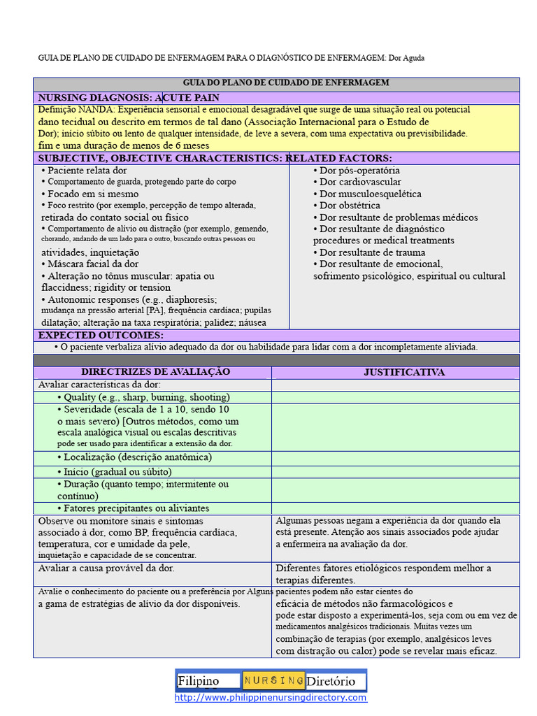 plano-de-cuidado-para-dor-aguda-pdf-dor-analg-sico