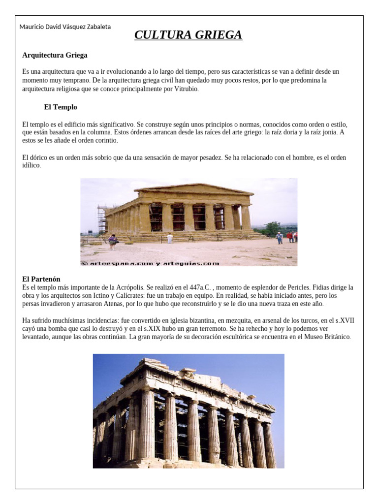 Arquitectura y Arte de la Grecia Antigua | PDF | Pinturas | Escultura