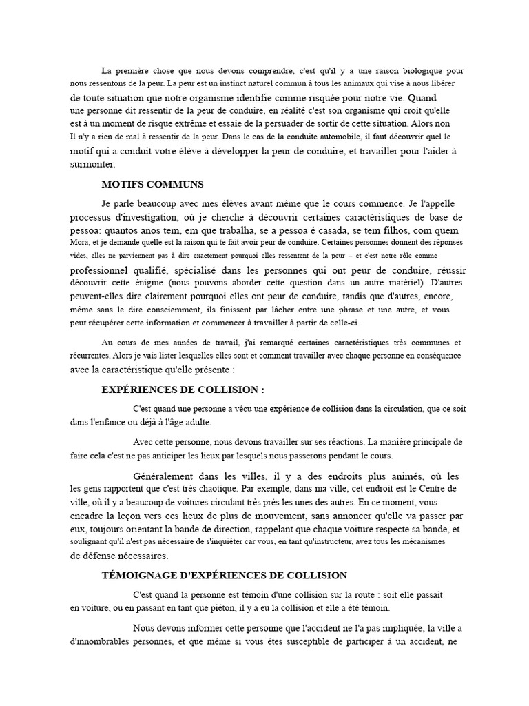 Surmonter la peur de conduire : conseils pratiques | PDF | Peur