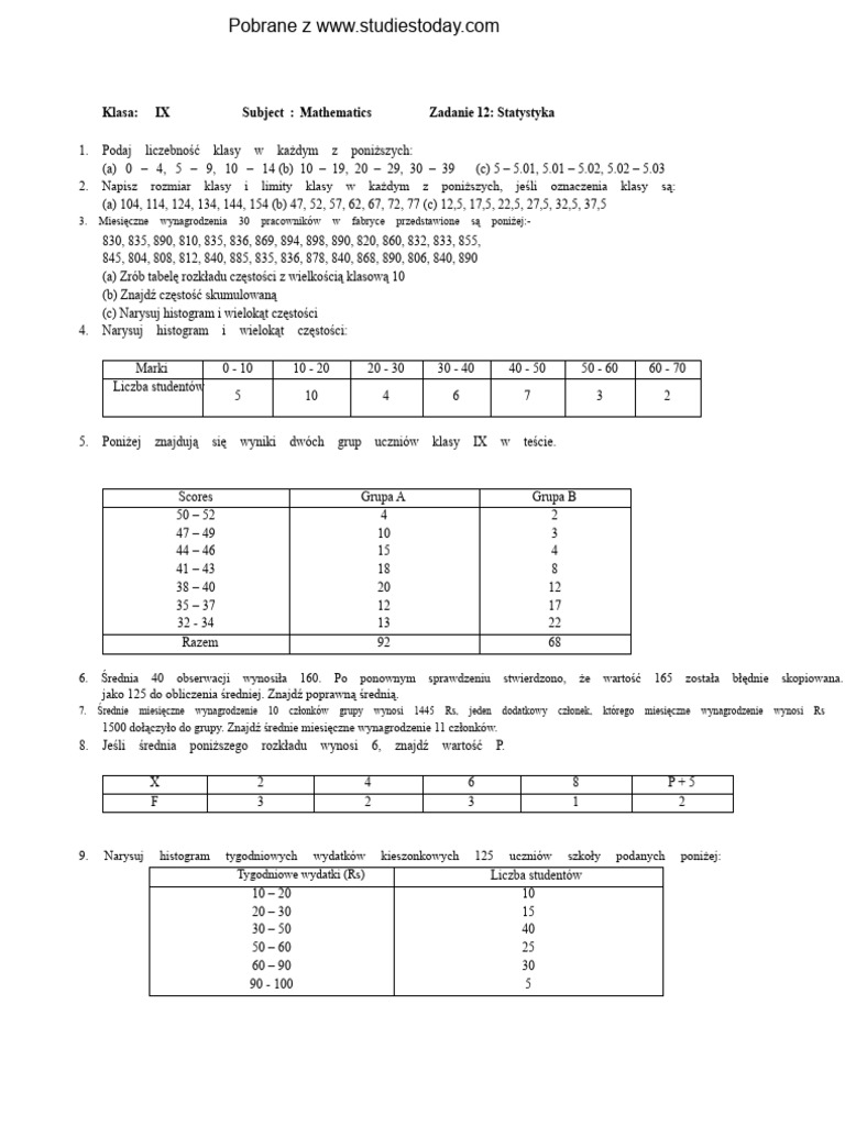 Statystyka | PDF