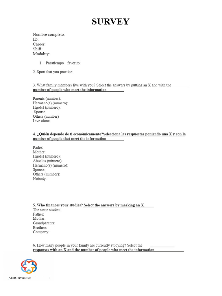 Family and Career Survey Questionnaire | PDF | Chess | Chess Theory