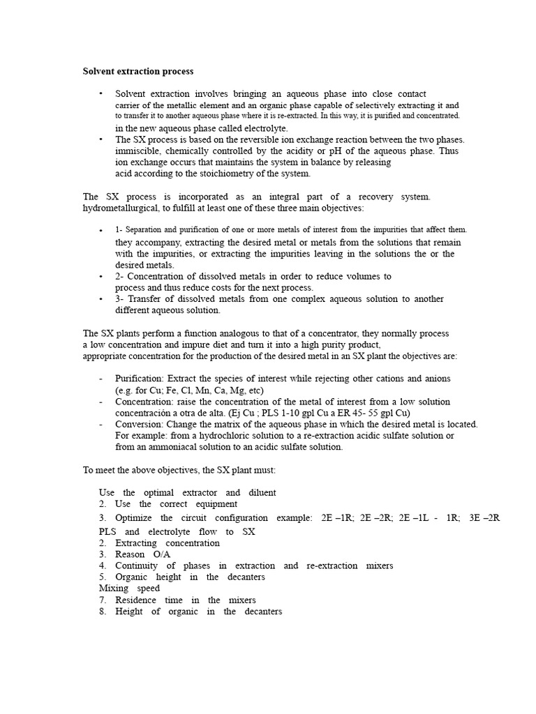 Solvent Extraction Process Overview | PDF | Coordination Complex ...