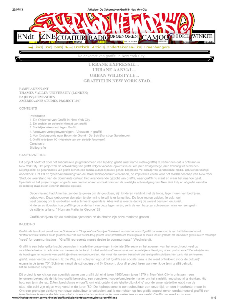 Artikelen - de Opkomst Van Graffiti in New York City | PDF