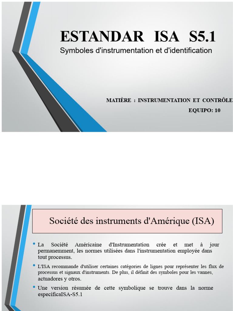 Symboles et normes ISA S5.1 en instrumentation | PDF | Soupape | Tuyau