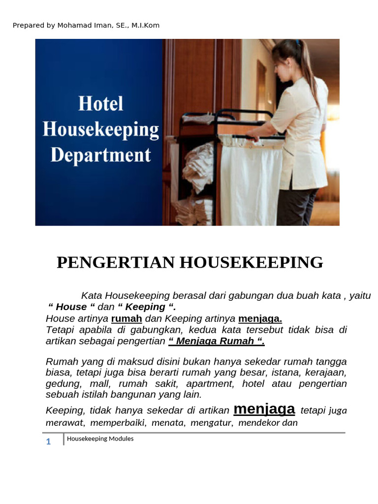 Modul Housekeeping di Hotel | PDF