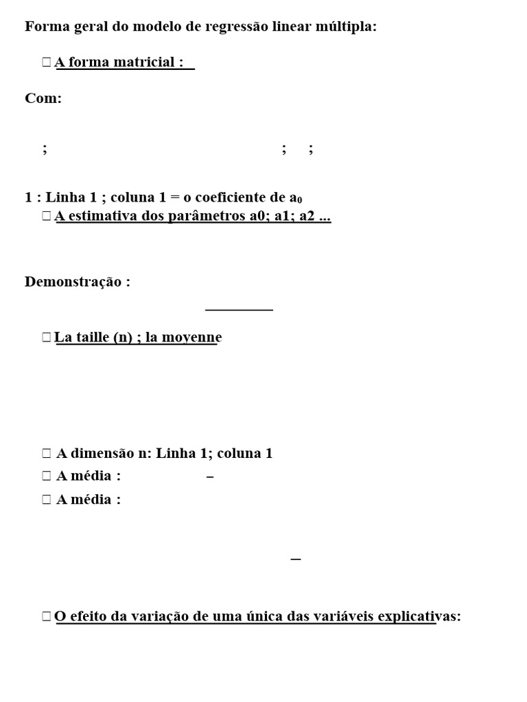 Modelo de Regressão Linear Múltipla | PDF | Regressão linear ...