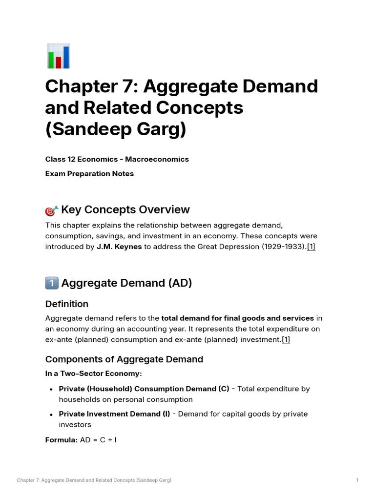 Aggregate Demand Concepts for Economics | PDF | Consumption (Economics ...