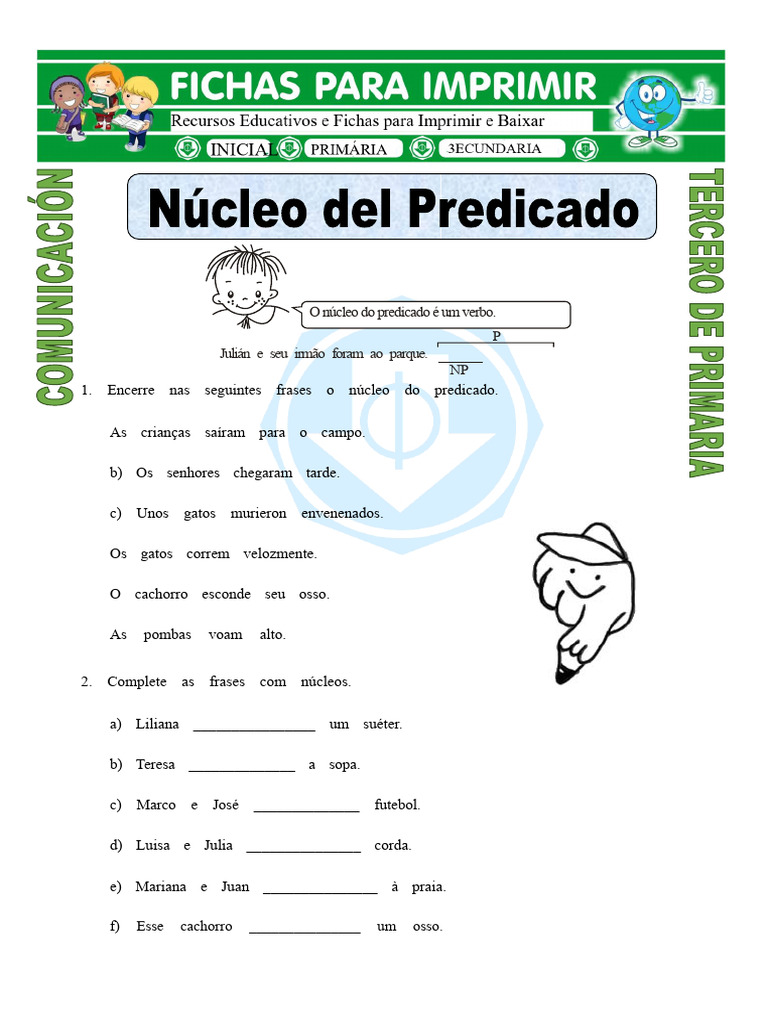 Núcleo do Predicado: Exercícios Práticos | PDF