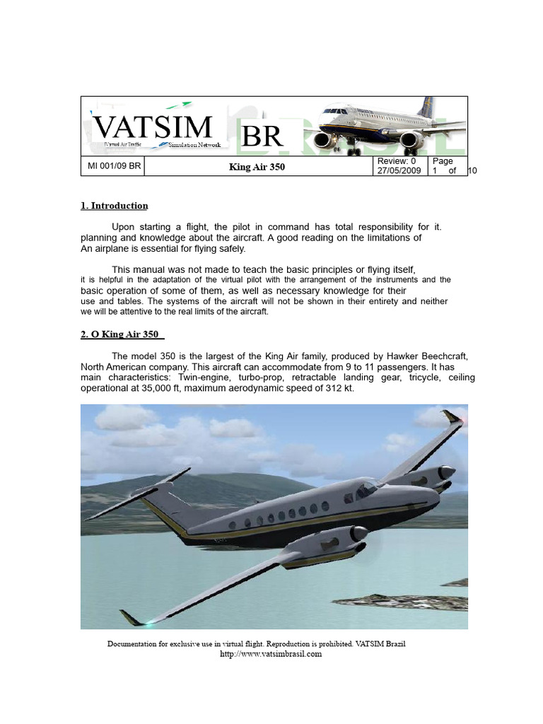 King Air 350 Virtual Flight Manual | PDF | Aircraft | Aviation