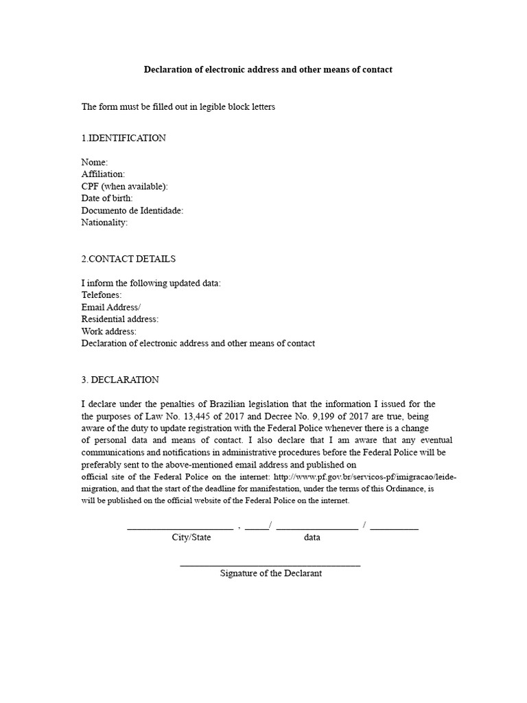 Electronic address statements federal police | PDF