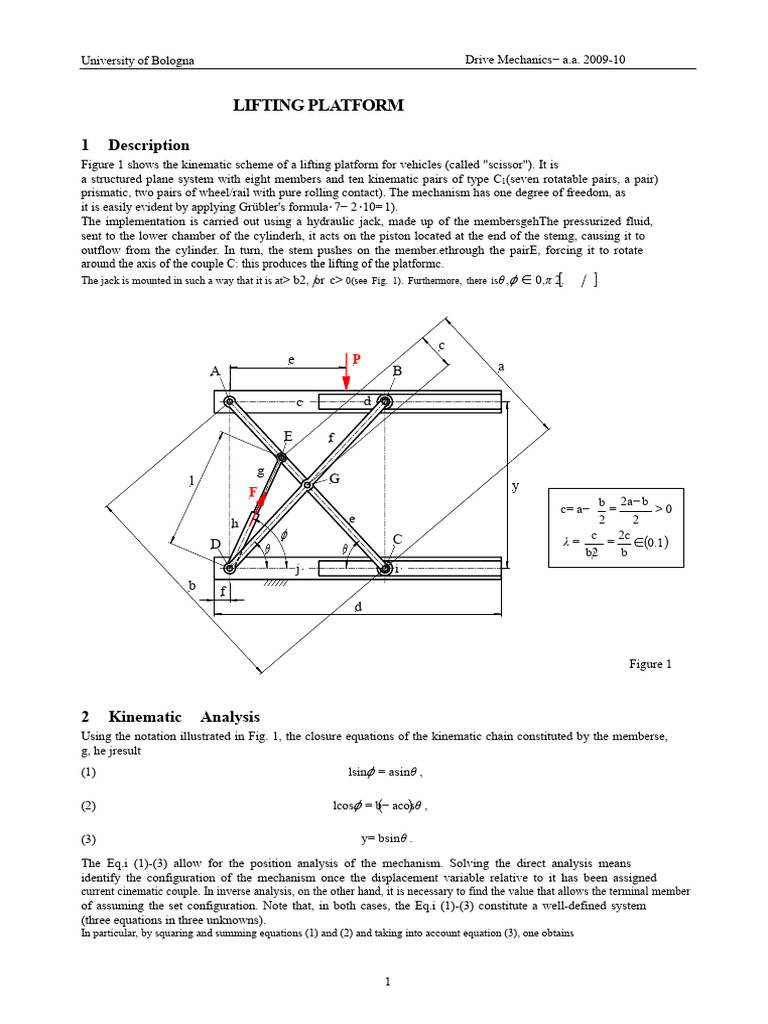 Lifting Platform Sizing | PDF | Kinematics | Pump