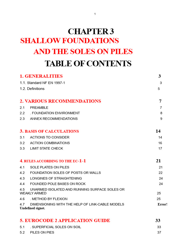Shallow Foundations and Pile Soles Guide | PDF | Foundation ...