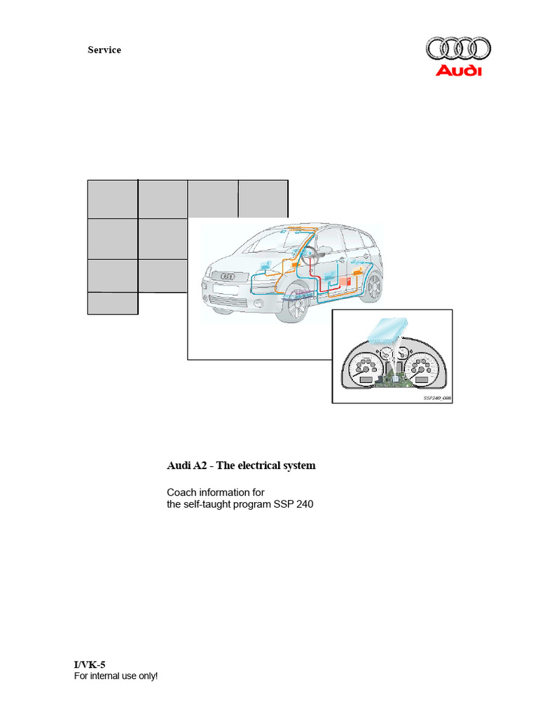 Audi A2 Electrical System Overview | PDF | Elevator | Switch