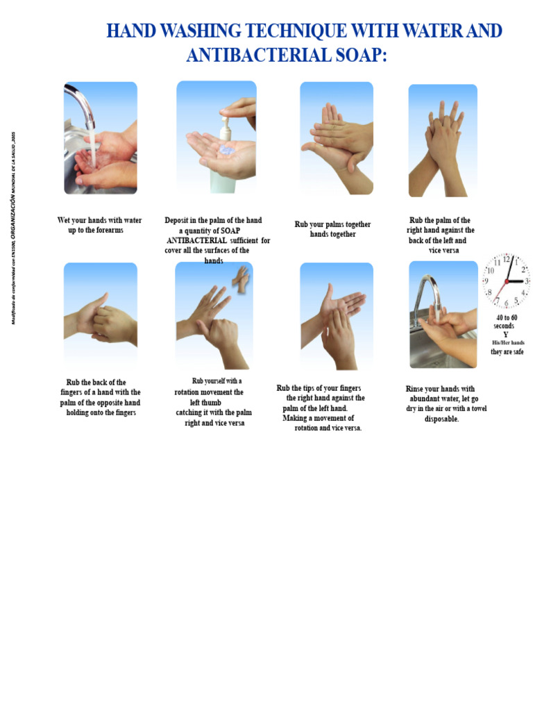 Hand Washing Technique With Antibacterial Soap | PDF