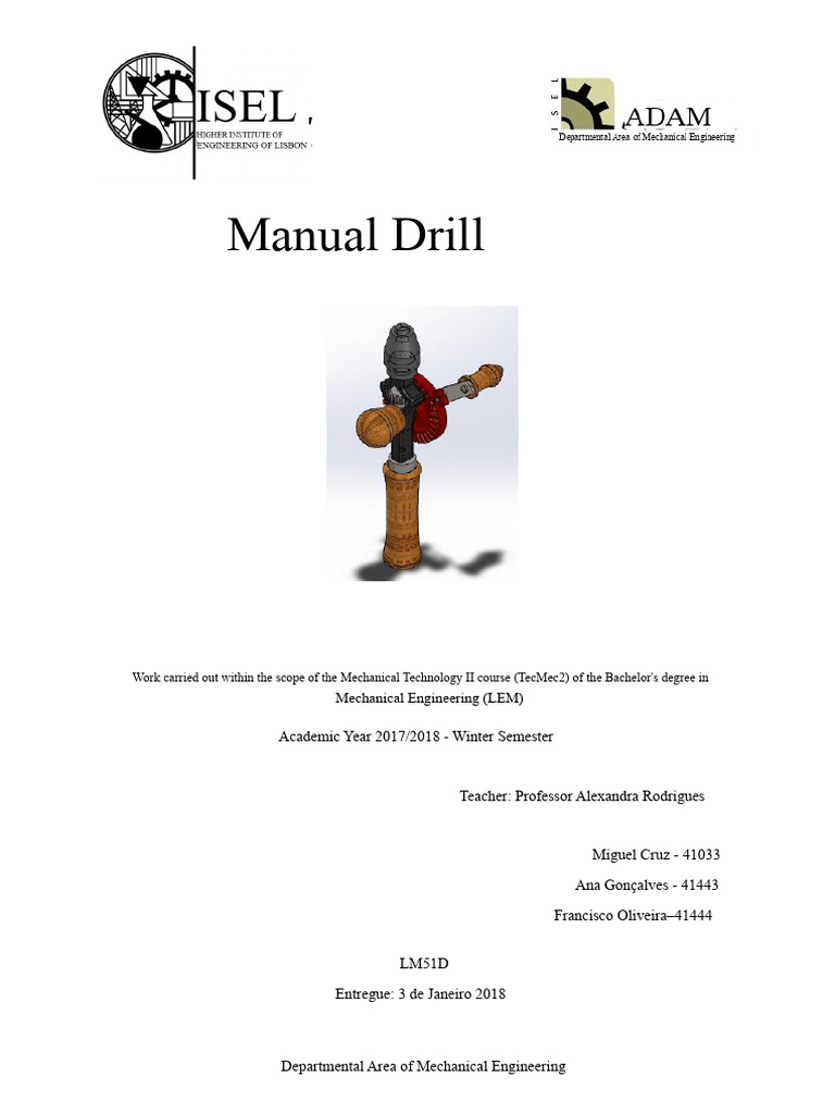 Manual Drill Analysis and Design Report | PDF | Forging | Steel