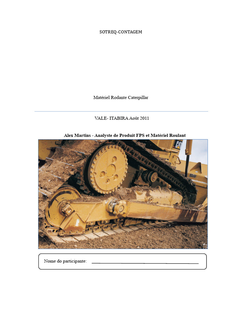 Matériel Roulant Caterpillar : Composants et Fonctions | PDF | Usure ...