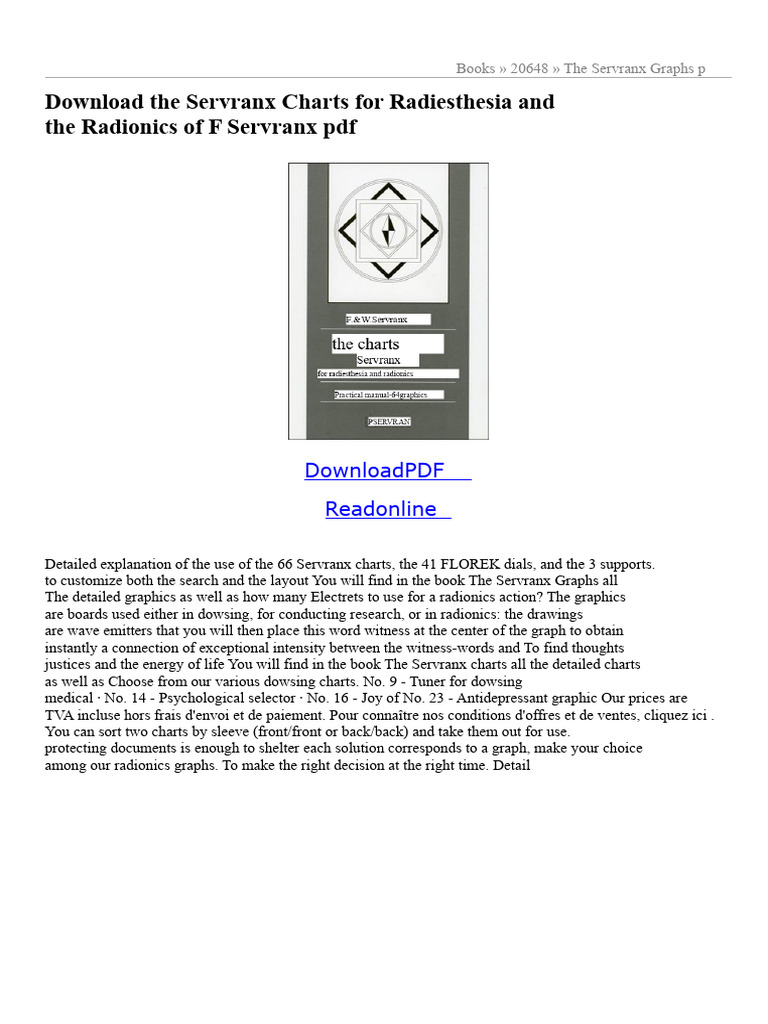 Servranx Charts for Radiesthesia & Radionics | PDF