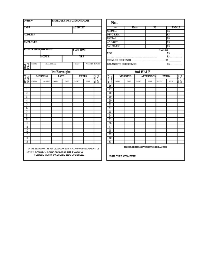 TIME CARD - TEMPLATE | PDF | Economies | Expense