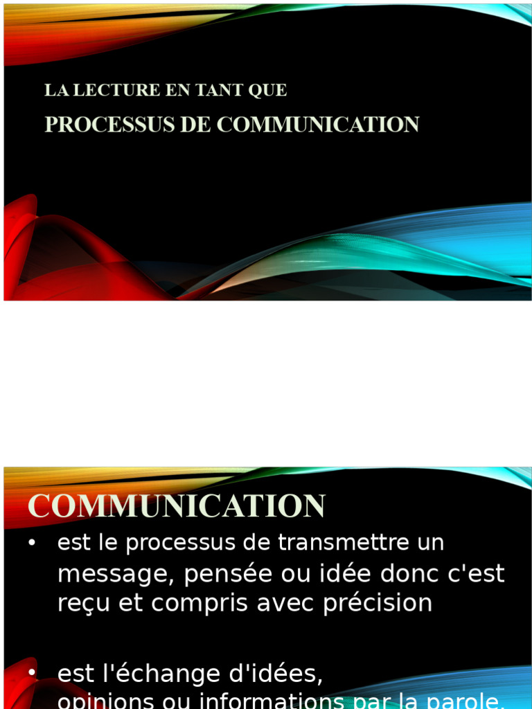 La Lecture : Processus de Communication | PDF