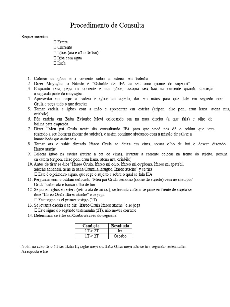 Procedimento de Consulta IFA: Passo a Passo | PDF