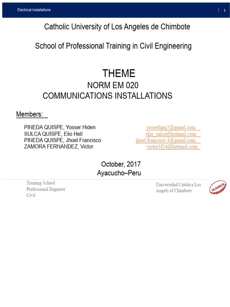 Norm Em 020 Telecommunications Installations | PDF | Electrical Wiring ...