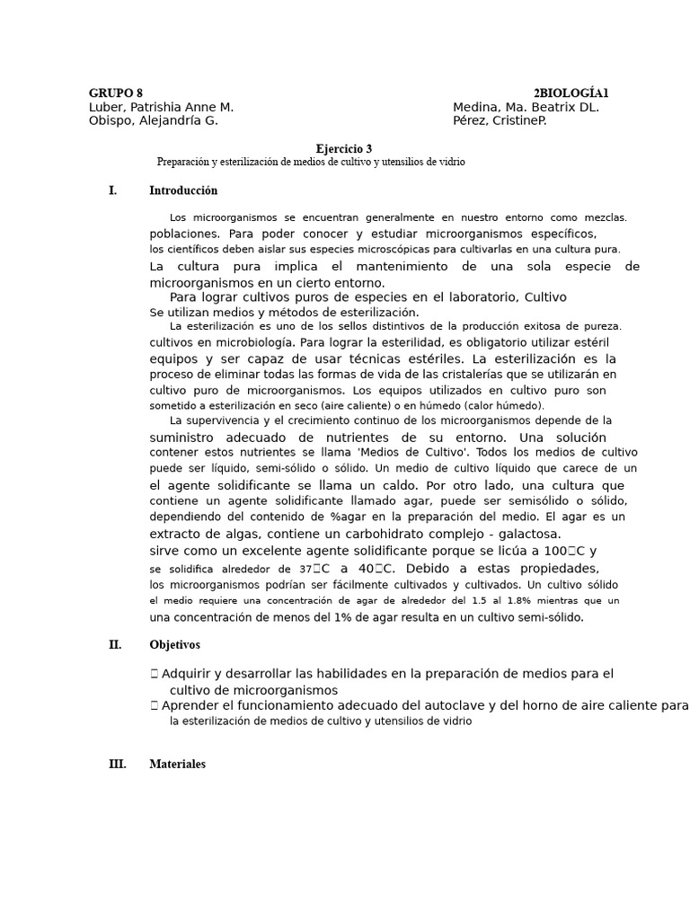 MB Ex3 | PDF | Esterilización (Microbiología) | Microorganismo