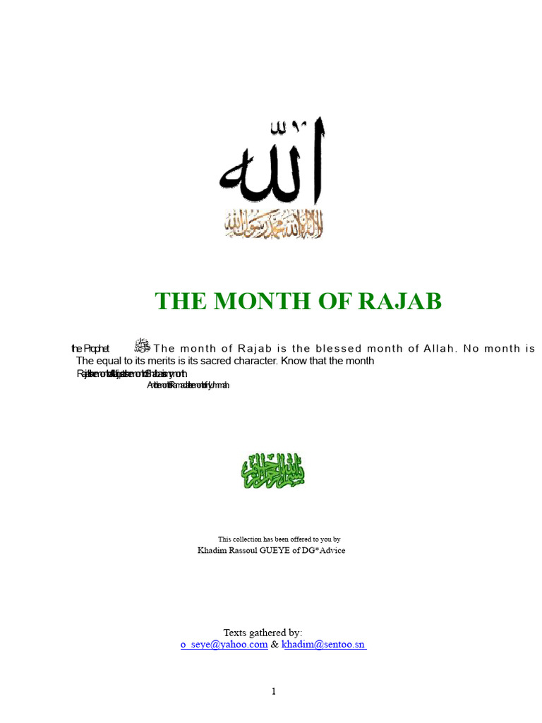 Rajab | PDF | Glory (Religion) | Allah