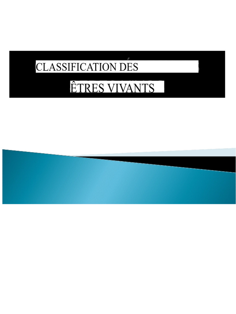 Classification et Taxonomie des Organismes | PDF | Taxonomie (Biologie ...