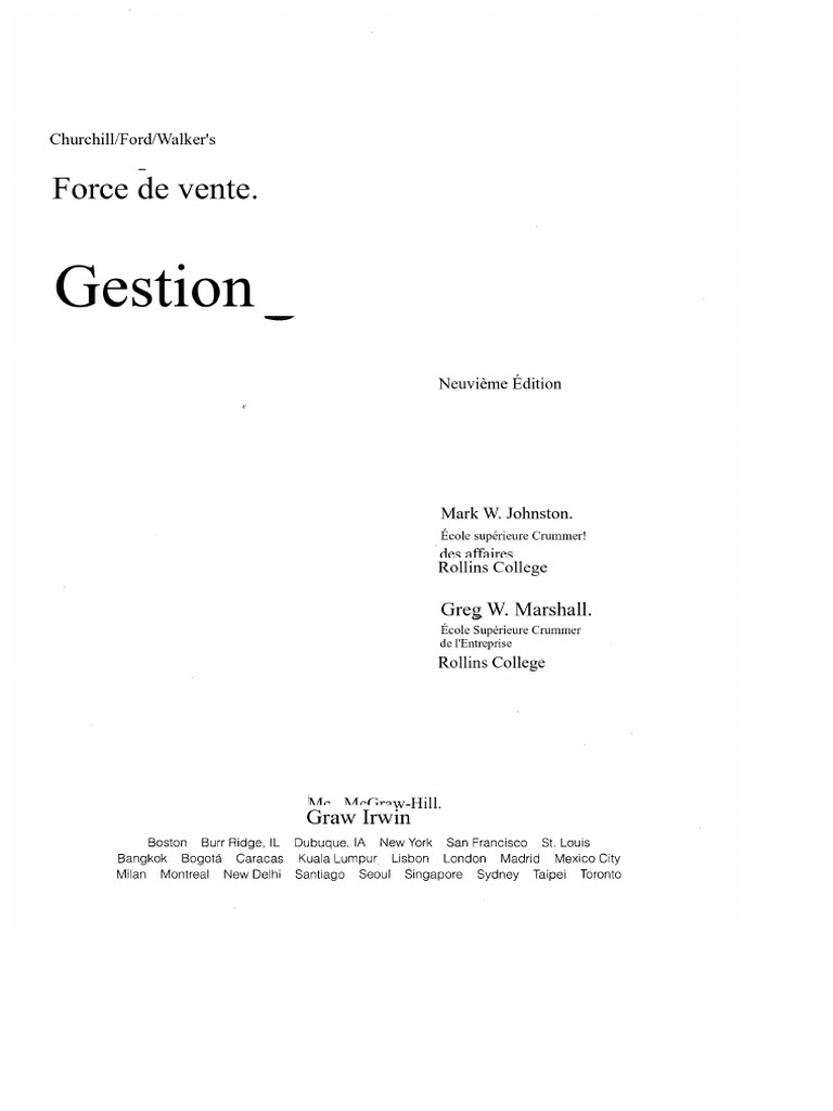 Gestion de La Force de Vente | PDF