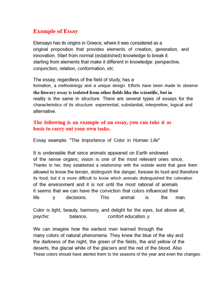 Example of Essay | PDF | Temperament | Liberal Arts Education