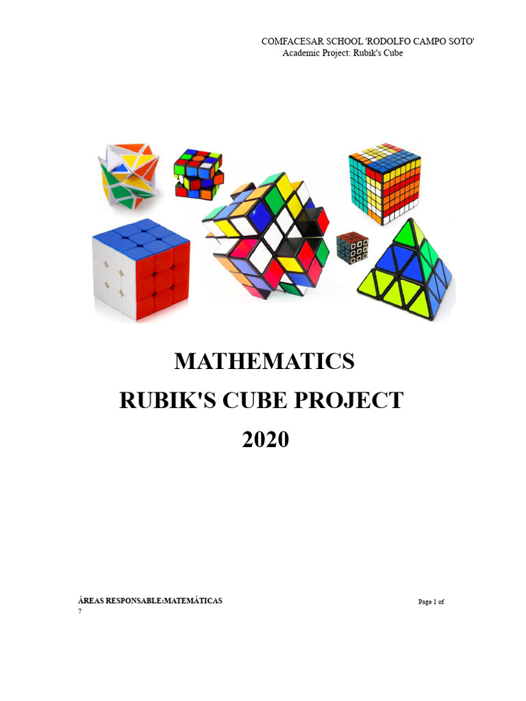 Rubik's Cube Mathematics Project 2020 | PDF | Mathematics | Cognition
