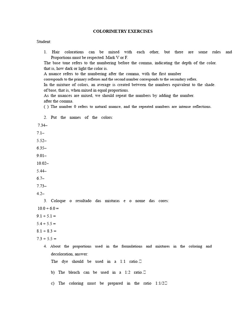 colorimetry activity.docx | PDF
