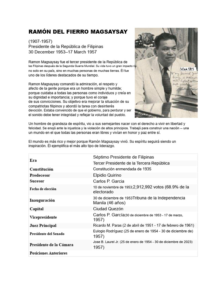Ramon Magsaysay | PDF
