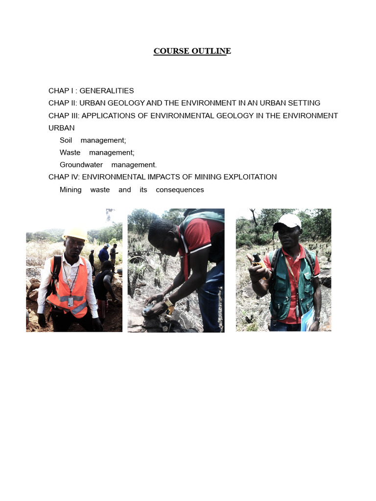 Environmental Geology Course Outline | PDF | Volcano | Soil