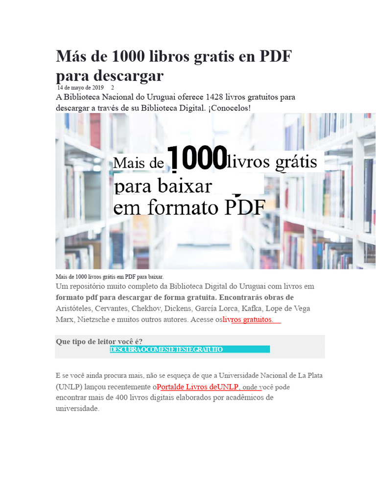 1428 Livros Grátis em PDF para Baixar | PDF