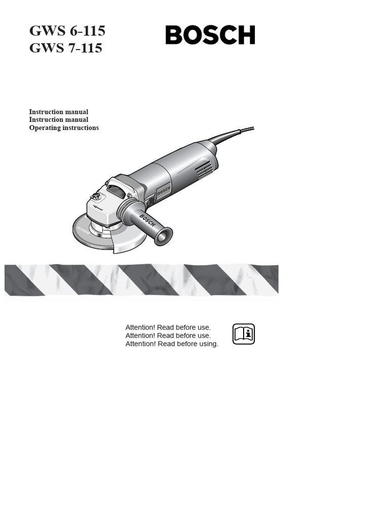 GWS 6-115 & GWS 7-115 Manual | PDF | Electrical Connector | Grinding ...