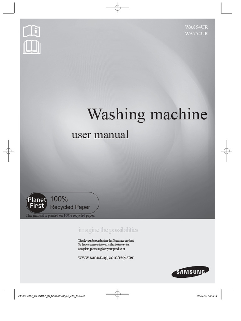 WA854UR washing machine manual | PDF | Washing Machine | Laundry