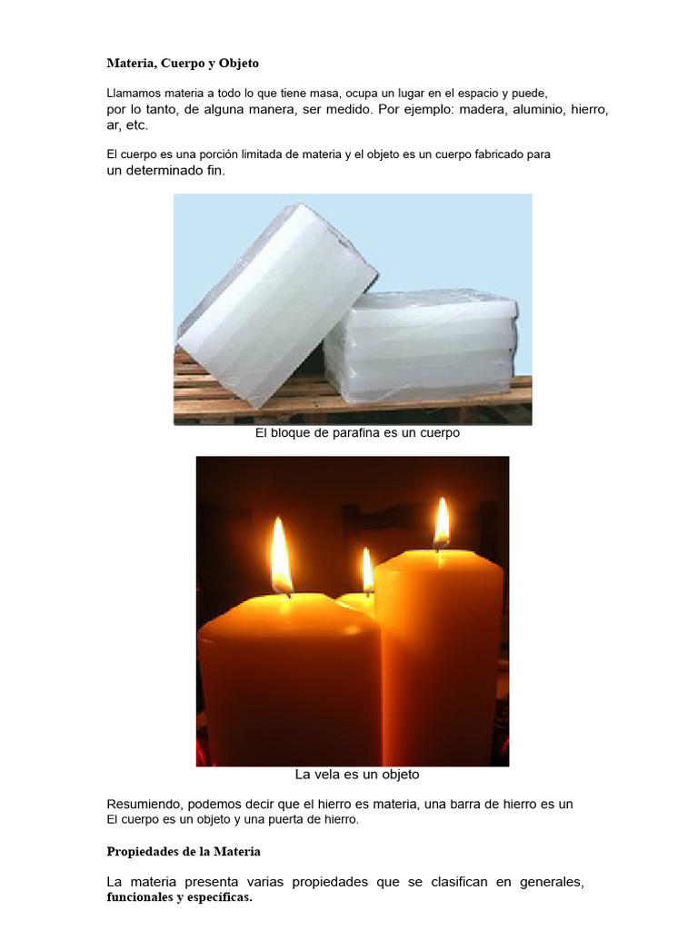 Materia, Cuerpo y Objeto | PDF