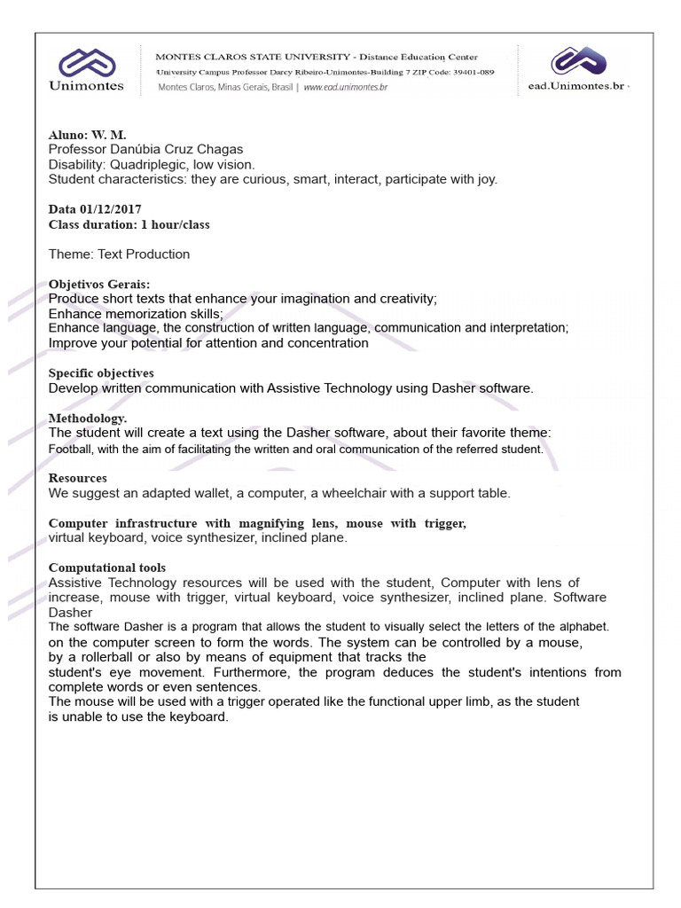 Lesson Plan Disability | PDF