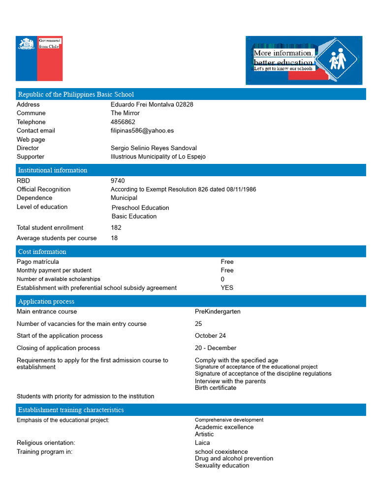 Philippines Basic School Overview and Info | PDF