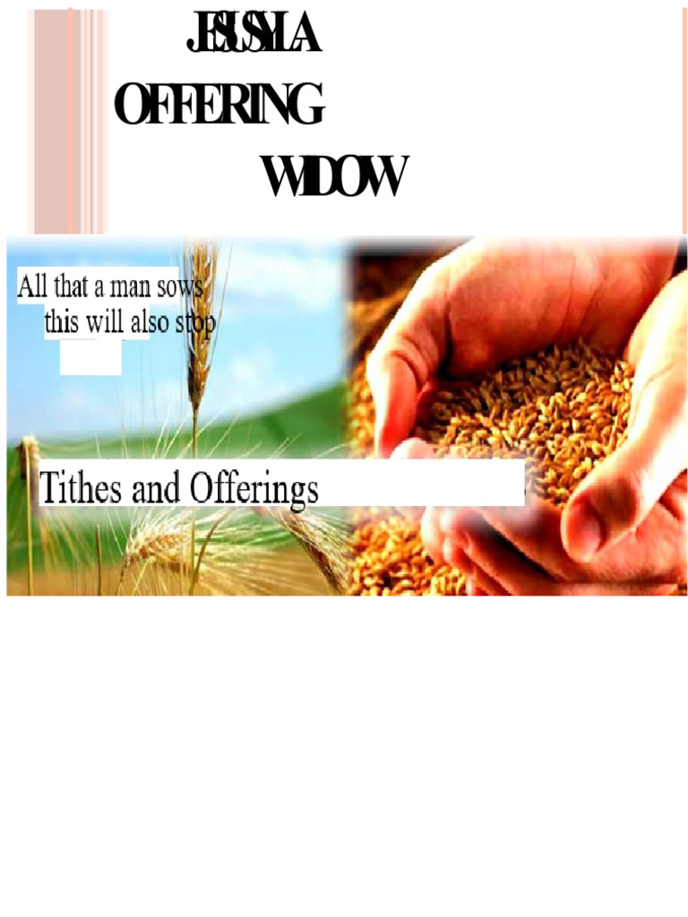Jesus and The Widow's Offering | PDF