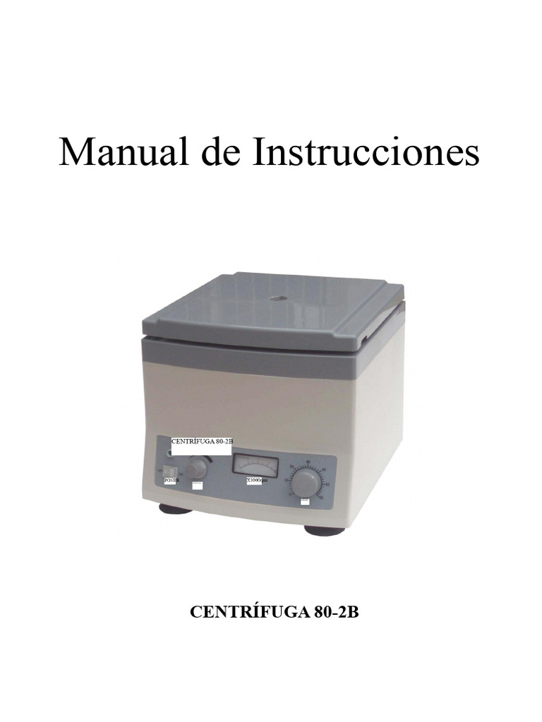 Manual de Uso Centrífuga 80-2B | PDF | Residuos | Laboratorios