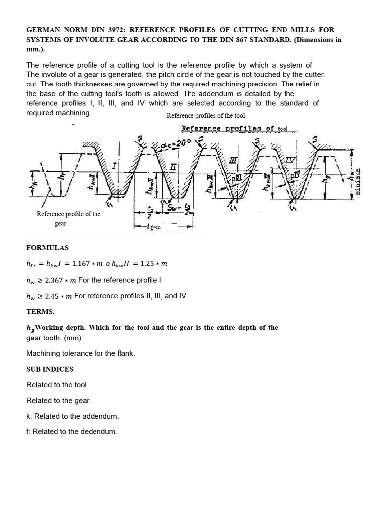 DIN 3972 Cutting End Mills Profiles | PDF | Gear | Machining