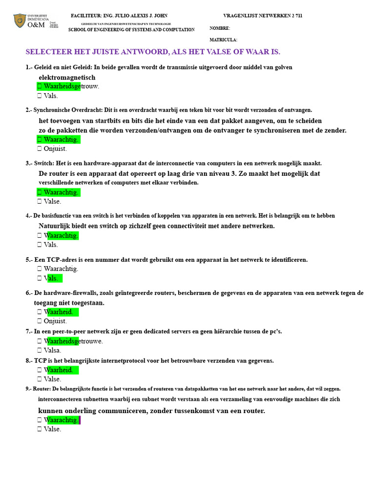 (70 Vragen | PDF