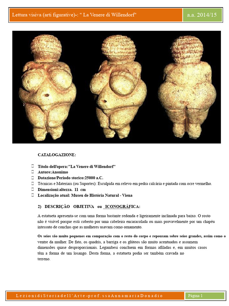 A Vênus de Willendorf | PDF | Paleolítico