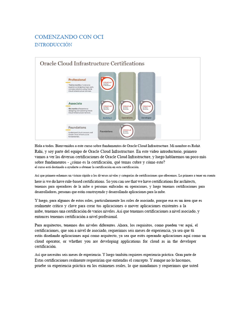 Fundamentos de Oracle Cloud Infrastructure | PDF | Computación en la ...