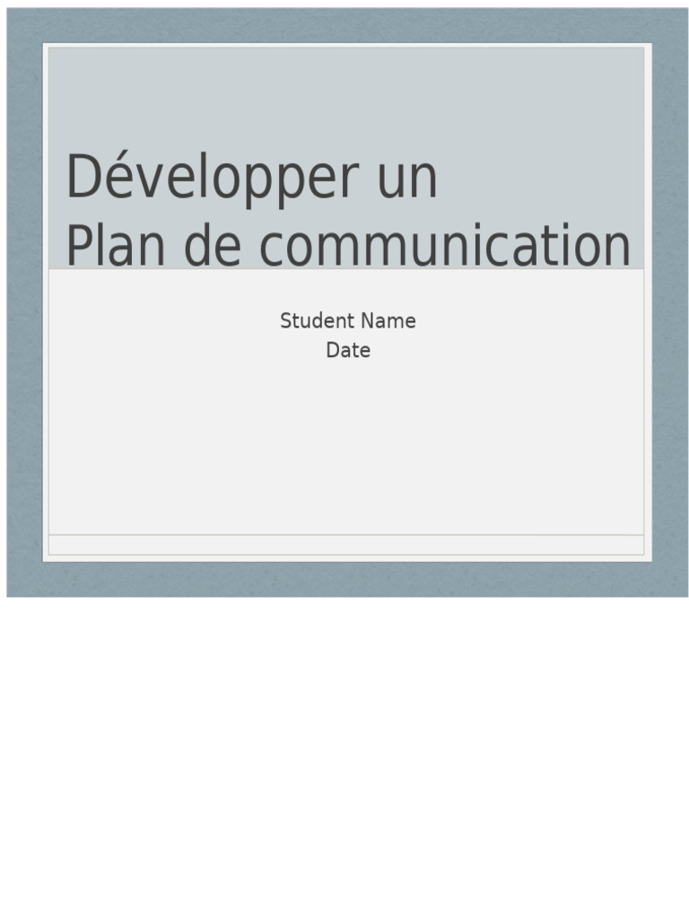 Élaborer un Plan de Communication Efficace | PDF | Planification