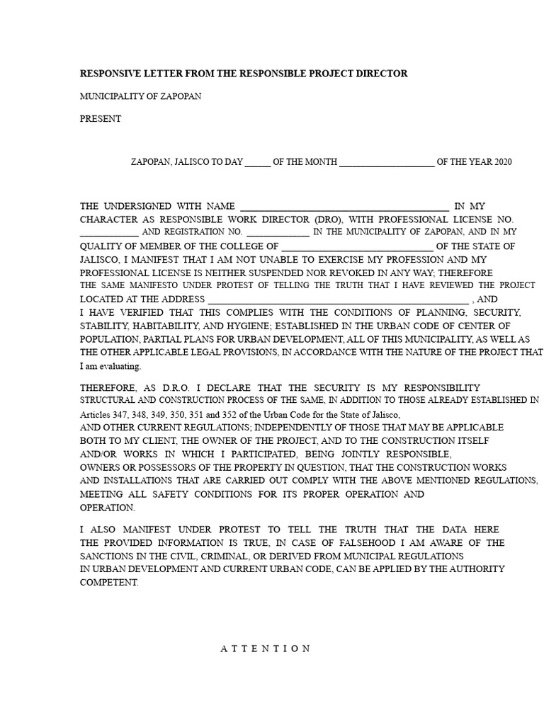 Letter of Responsibility Director (1) | PDF