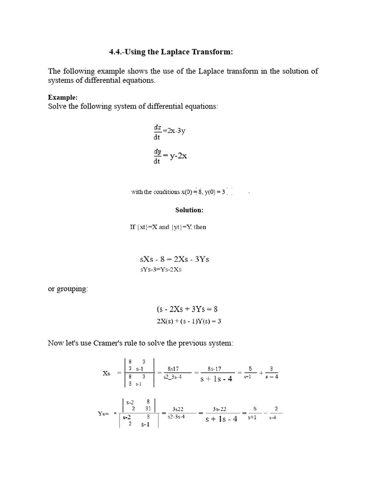 Laplace Transform in Differential Equations | PDF | Equations | Polynomial